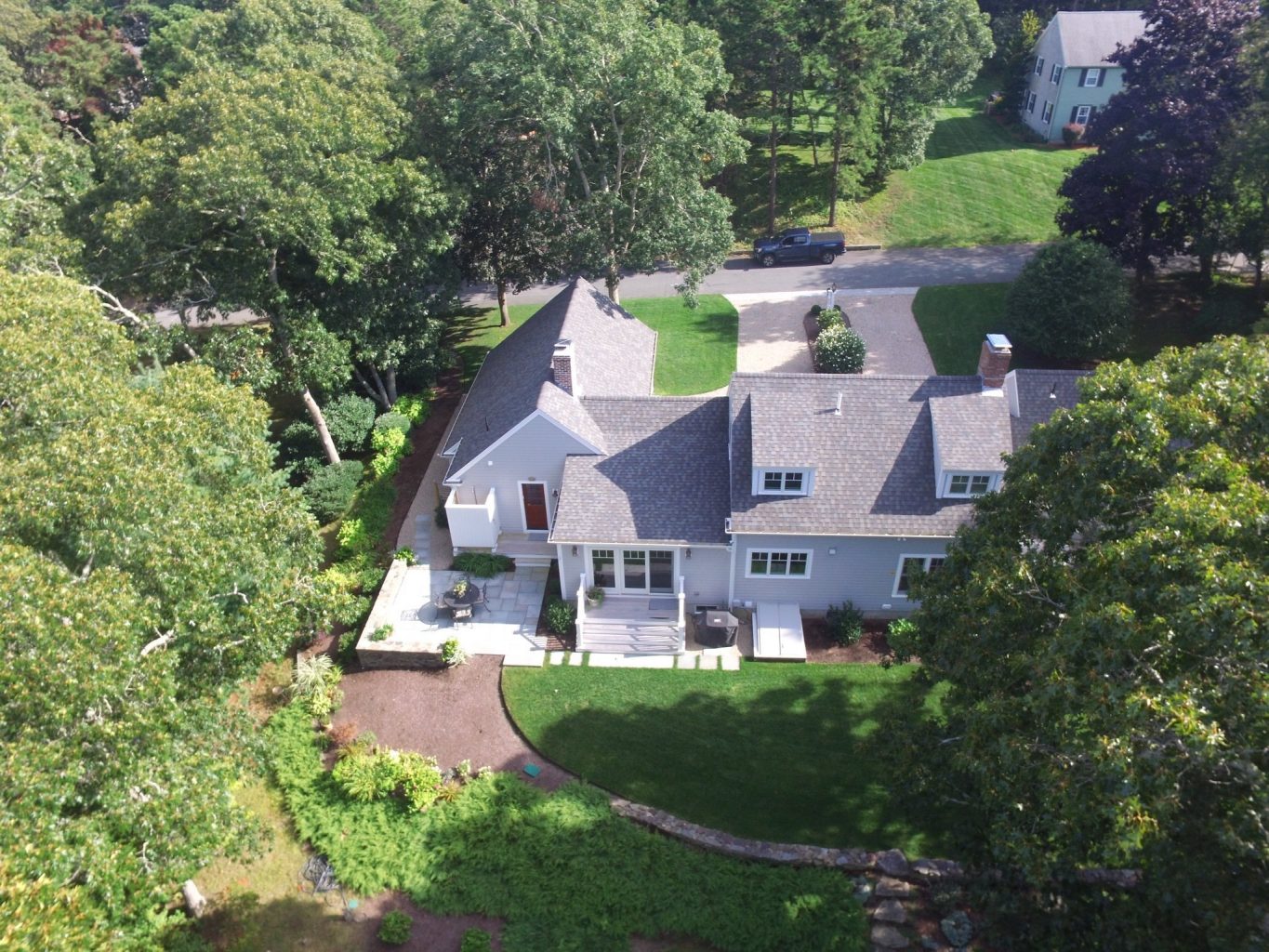Arial view of a large house